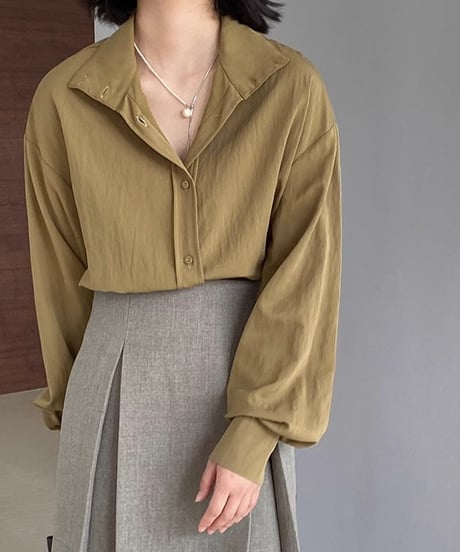 front button stand collar shirt /5color　FL2783