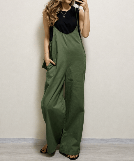 back ruffle wide leg overalls /3color　FL3652