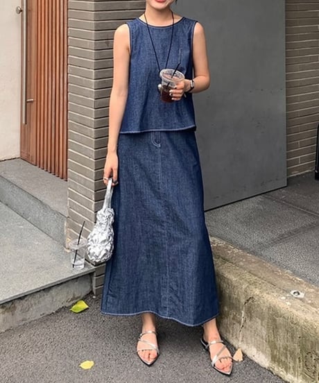 sleeveless long skirt a-line set　FL2416