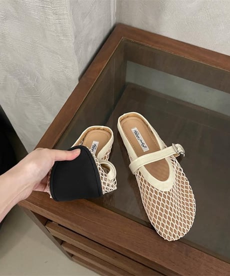 round toe mesh slip-on /3color　FL3381