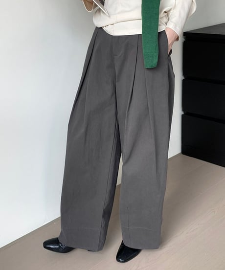 tucked wide pants /2color　FL2865