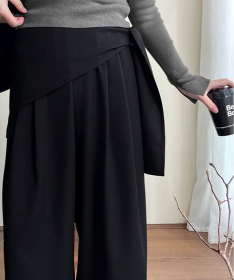 wide pants & scarf /2color　FL2885