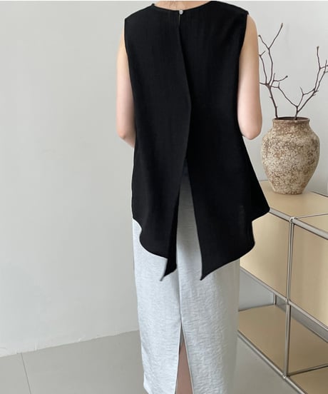 back slit sleeveless blouse /2color　FL2712
