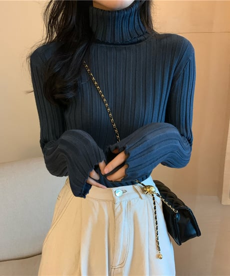 high neck pile pullover knit /6color　FL3140