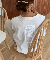 back logo sticker t-shirt　FL2570