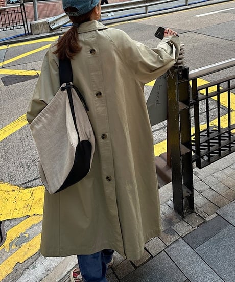back button long trench coat　FL2553