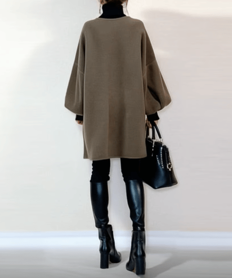 oversized fleece tunic coat　FL3523