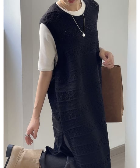aran-knit vest op /2color　FL2828