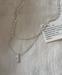 drop charm double chain necklace　FL2973