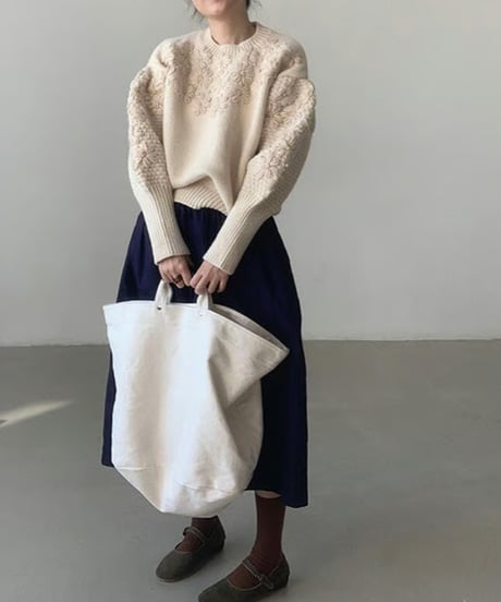 ribbed sleeve knit sweater /2color　FL3109