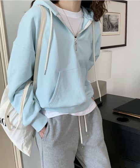 half-zipper design hoodie　FL2549