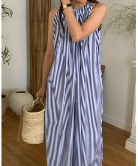 striped sleeveless dress　FL2078