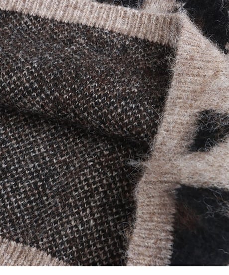 leopard print knit /2color　FL3049