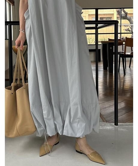 drawstring hem sleeveless one-piece /2color　FL3613