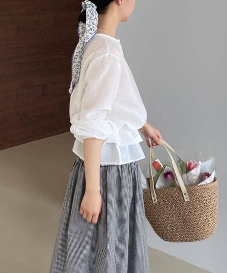 drawstring lace-up blouse /3color　FL3367