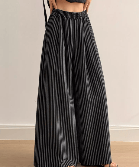 striped wide easy pants /2color　FL3337