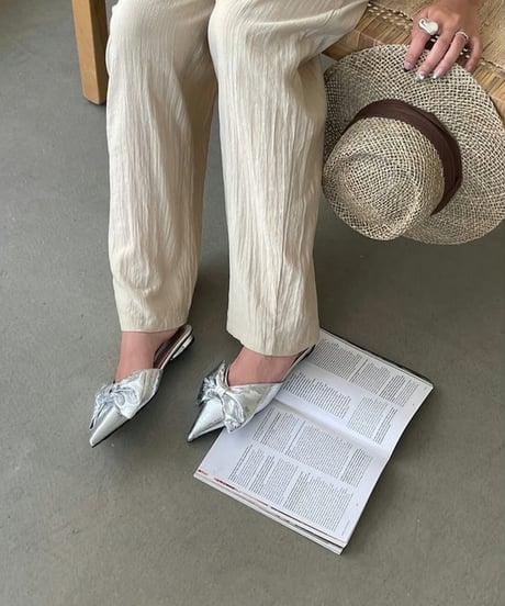 pointed toe ribbon mules /3color　FL2089