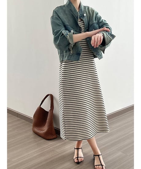 stand collar denim jacket　FL2504