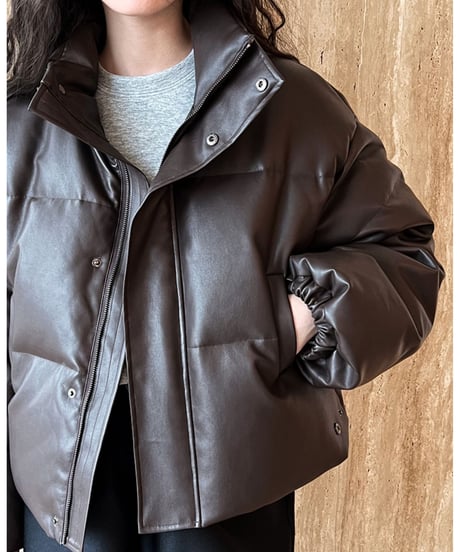 pu-leather down jacket /3color　FL2881