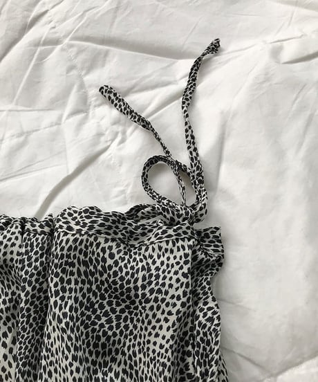 monotone leopard flare skirt　FL2185