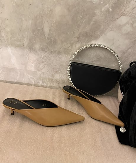 pointed toe low heel mules /3color　FL2305