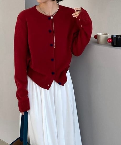 heart button cardigan /4color　FL2886