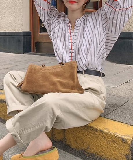 striped stand collar shirt　FL2203