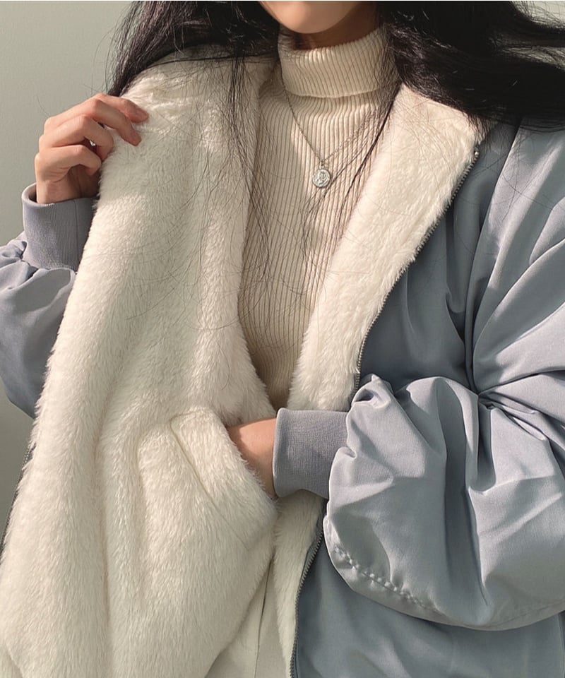 reversible boa blouson jacket /3color FL3491 |