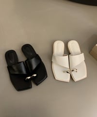 square toe metal ring sandals /2color　FL2304
