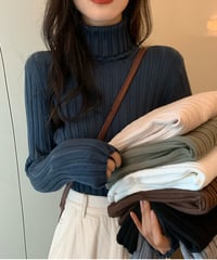high neck pile pullover knit /6color　FL3140