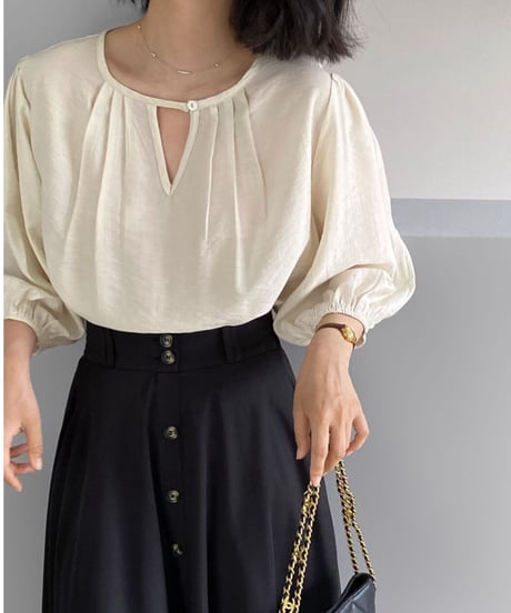 back lace design blouse /2color　FL3423