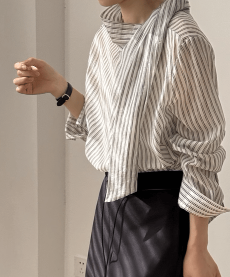 scarf tie shirt blouse　FL3336