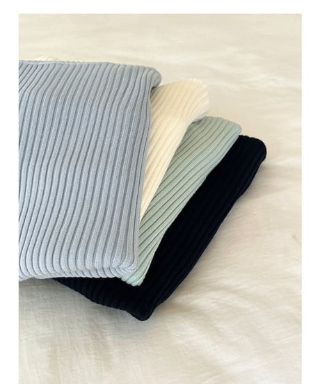 turtleneck ribbed knit /4color　FL3061