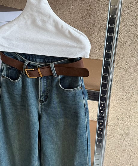 fleece wide denim pants　FL3031