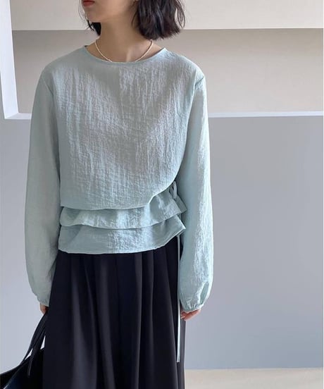 drawstring lace-up blouse /3color　FL3367
