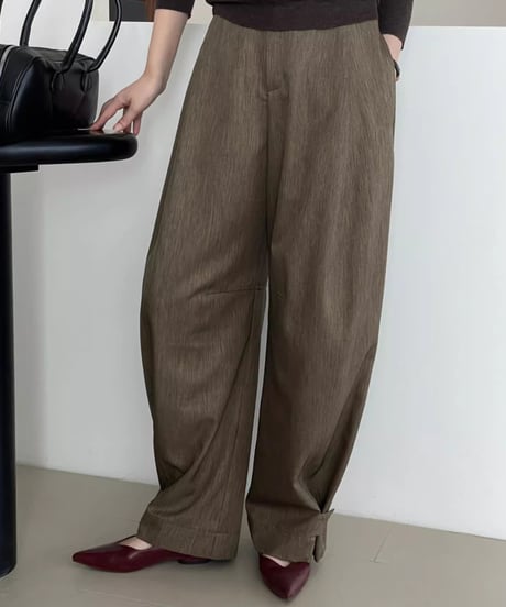 hem button 2way wide pants /2color　FL2764