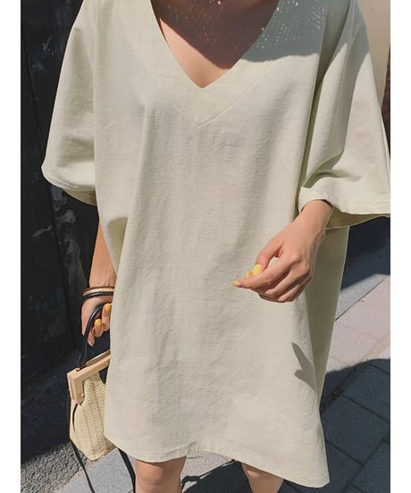 cotton linen relaxed dress /3color　FL2039