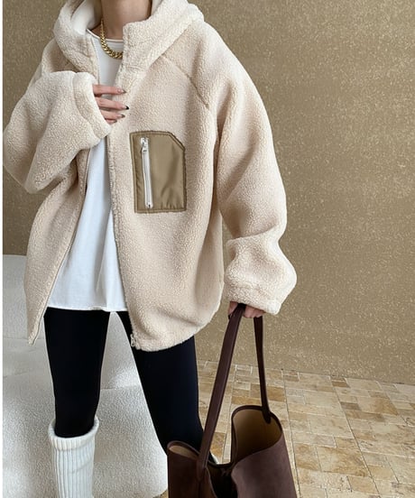boa hood zip-up jacket 　FL3122