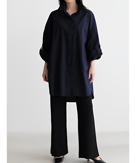 oversized buttoned sleeve shirt /2color　FL2027