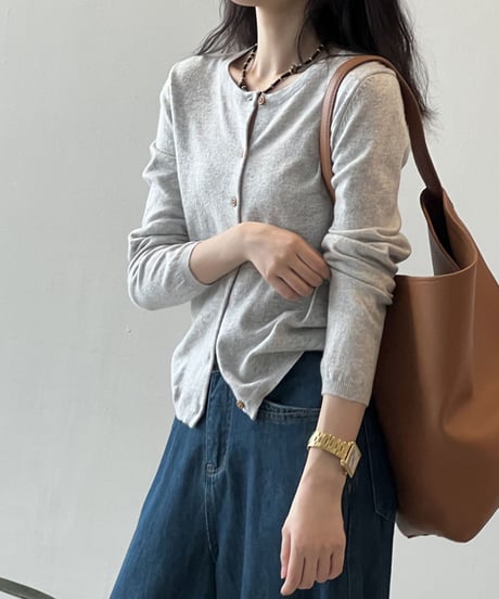 crew neck knit cardigan /5color　FL2819