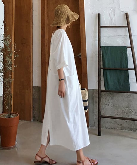 slimming dress scott linen shirt　FL2133