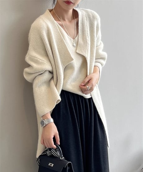 knit cardigan & camisole ensemble /4color　FL3071