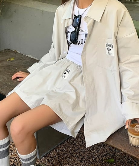 oversized shirt and shorts set  FL2434