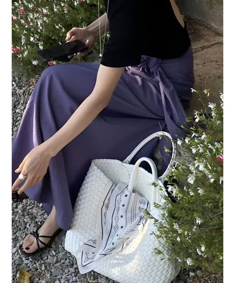 waist ribbon wrap skirt /6color　FL3405