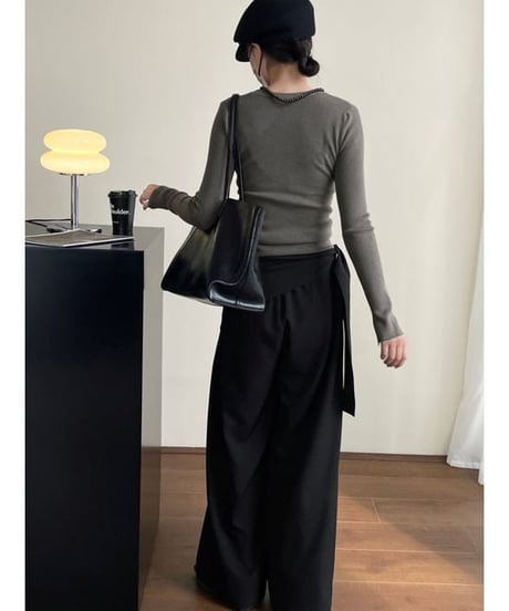 wide pants & scarf /2color　FL2885