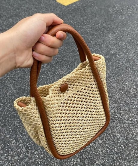 straw tote bag /2color　FL2059