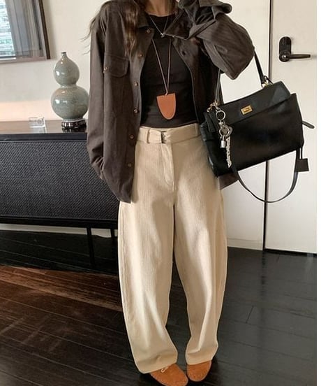 corduroy wide pants　FL2889