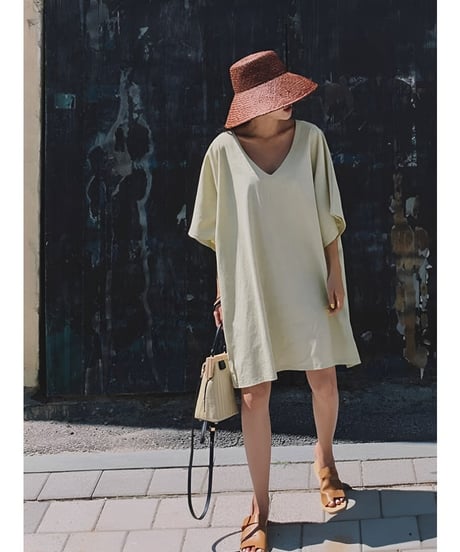 cotton linen relaxed dress /3color　FL2039