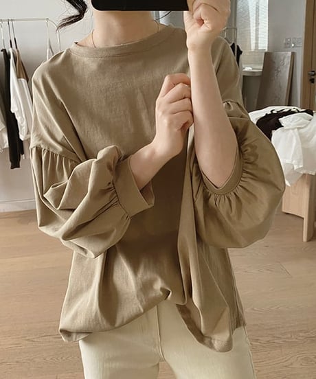 puff sleeve casual tops　FL2464