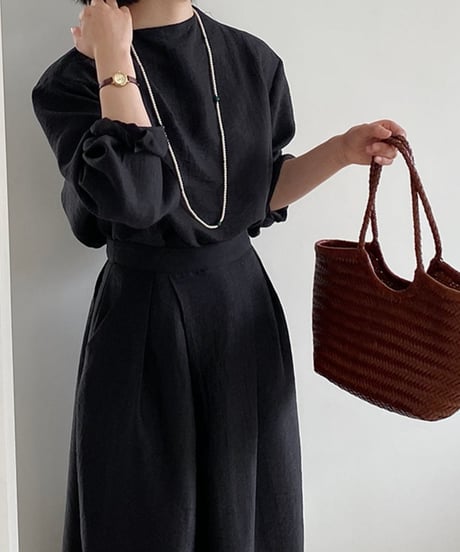 round neck blouse & slit skirt setup　FL2437
